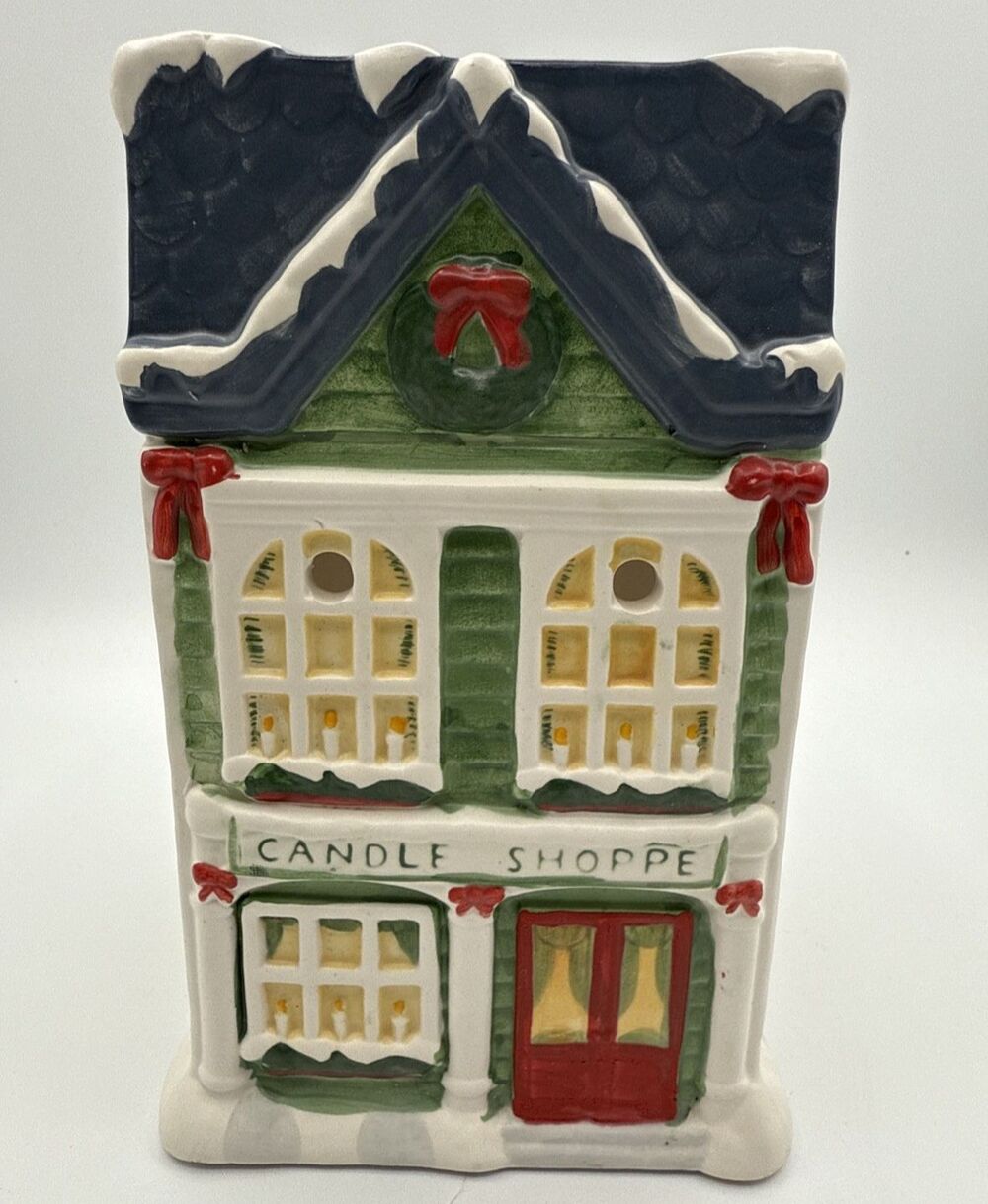 Yankee Candle Tealight Wax Warmer Christmas Village House Tart Burner Ceramic